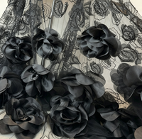 Prêt à être expédié, nouvelle arrivée 2026, luxe. Robe de soirée de luxe en organza noir 3D avec roses, plusieurs couleurs, pour mariage à Dubaï, USA, Europe