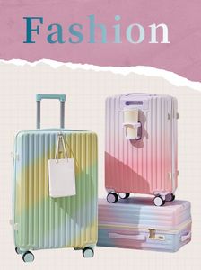 <strong>Rainbow</strong> Gradient Luggage <strong>Suitcase</strong> 20-28inch ABS PC with USB Charging Port 360&deg;Spinner Wheels Trolley Bag Case - Product Image 6