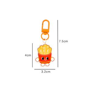Llavero de acrílico con forma de gofre y patatas fritas, diseño de dibujos animados, ligero, ideal como regalo o souvenir para estudiantes, venta al por mayor. - Product Image 4