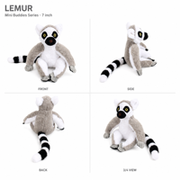 Lemur Mini Cochonnet en Peluche Doux et Moelleux de 7 Pouces pour Enfants, Cadeau Personnalisé, Vente en Gros, Peluche Recyclée