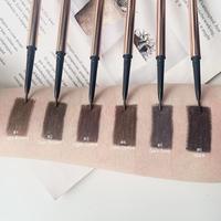 Crayon à sourcils 2-en-1 végétalien et waterproof avec pinceau, 6 couleurs, pour maquillage des yeux, vente en gros, marque privée