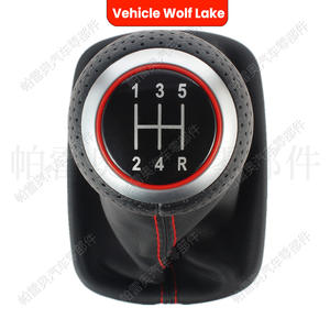 Pommeau de levier de vitesse en cuir Audi Vw R32, levier de changement de vitesse ergonomique à 5 vitesses pour transmission manuelle de voiture - Product Image 2