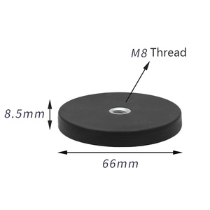 Imanes recubiertos de goma de neodimio, 43mm, 66mm, 88mm, roscas de, servicio de corte permanente en forma de olla/Copa - Product Image 1