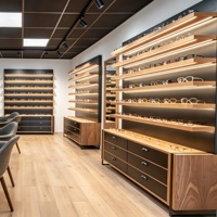 Vitrine de magasin d'optique entièrement personnalisable, présentoir à lunettes, étagère d'exposition, vitrine en verre pour magasin de lunettes, décoration de magasin