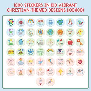 Pegatinas Cristianas <span class=keywords><strong>para</strong></span> Niños al por Mayor - 50 Hojas con 100 Diseños Coloridos e Inspiradores <span class=keywords><strong>para</strong></span> Actividades Escolares - Product Image 3