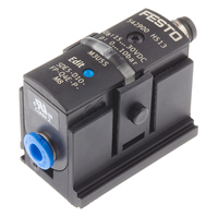 Capteur d'air SDE5-D10-FP-Q4E-P-M8, pression de fonctionnement maximale 10 bar, 12 V CC, interface de tube 24 V 4 mm, IP40, température de fonctionnement 50°C