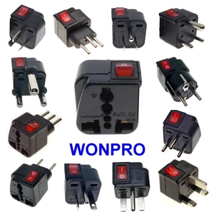 Adaptateur de prise universel pour les prises américaines, britanniques, australiennes, européennes, Schuko, convertisseur de prise mondiale AC250V 10A-16A avec interrupteur principal LED marche/arrêt Wonpro <span class=keywords><strong>WSA</strong></span> - Product Image 1