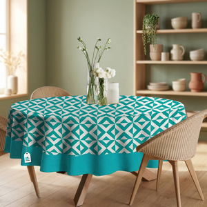 Modern Colorful 60 Inch Cotton Printed Tablecloth Floral Woven Design <b>Waterproof</b> Oilproof <b>Table</b> <b>Cover</b> for Home Dining - Product Image 2