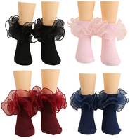 Chaussettes en dentelle fine couleur unie pour enfants, style princesse, pour filles, idéales pour la danse, vente en gros 2026