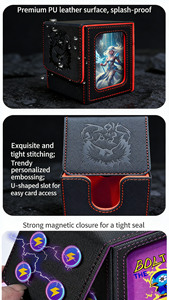 Caja de Cartas Premium de Cuero PU con Ventana Transparente para MTG EDH, Yu-Gi-Oh, One Piece TCG, Estuche de Almacenamiento para +100 Cartas - Product Image 5