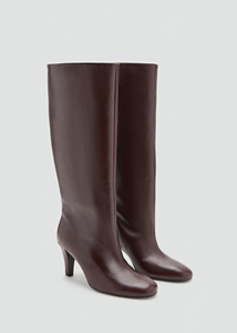 <span class=keywords><strong>Bottes</strong></span> montantes en <span class=keywords><strong>cuir</strong></span> <span class=keywords><strong>bordeaux</strong></span> à la mode pour femmes, <span class=keywords><strong>bottes</strong></span> à bout carré à talon chaton, <span class=keywords><strong>bottes</strong></span> de fête quotidiennes élégantes - Product Image 5