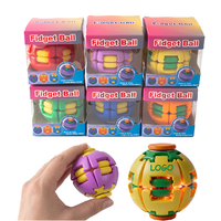 2026 Jouet anti-stress pour les doigts, modèle double, boîte couleur, avec fonctions de pression et de rotation, boule lumineuse à pression et à rotation, avec logo personnalisé