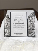 Venta al por mayor personalizado lámina de oro en relieve evento tarjeta de invitación compromiso saludo ocasión banquete papel
