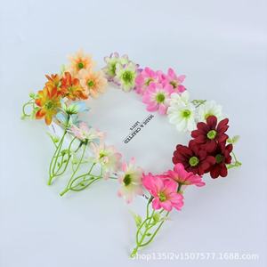 Guirlande de fleurs artificielles en soie Qiye, bandeau, décoration de mariage et de fêtes, style rustique, accessoire DIY fait main - Product Image 1