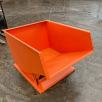 Bac à décharge pour chariot élévateur à fourche à forte charge - Conteneur à copeaux de fer auto-déchargeant pour l'atelier d'usine, la gestion des déchets industriels