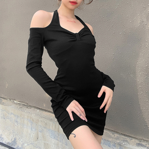 Otoño negro de manga larga para mujer 2020 sexy vestido adies vestido de las mujeres casuales ledies vestido de las mujeres - Product Image 2
