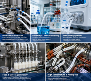 ท่อ PTFE แบบยืดหยุ่น OEM ทนความร้อนสูง สำหรับถ่ายโอนสารเคมี โรงงานผลิตท่อ PTFE - Product Image 6