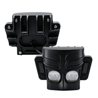 Phare antibrouillard LED RGB pour moto JHS, double lentille de projecteur, forme de masque rétro, faisceau haut/bas, feux auxiliaires stroboscopiques
