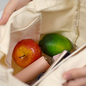 Haute qualité coton toile sac à main fermeture éclair écologique Portable réutilisable résistant à l'usure grande capacité pour l'été hiver utilisation - Product Image 4