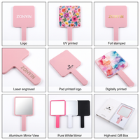 Zonyin – Miroir de poche carré personnalisé avec logo, 5 tailles, miroir de maquillage compact portable avec logo – Vente en gros