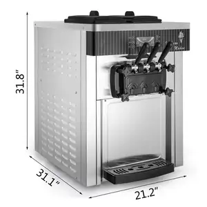 2200W 싱크대 2 + 1 풍미 아이스크림 제작자를 가진 연약한 아이스크림 기계 상업적인 YKF-8218T