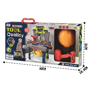 008-201 Kit d'atelier d'outils de jeu d'imitation 133 pièces pour enfants, 2 en 1, <span class=keywords><strong>jouet</strong></span> d'atelier d'ingénierie STEM pour garçons, cadeaux de Noël - Product Image 6