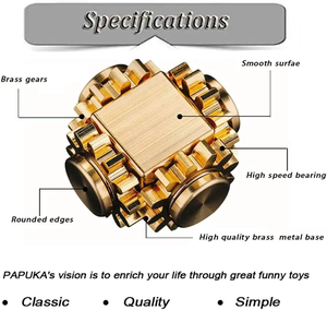 Tinh khiết Brass Cube bánh răng liên kết chống lo lắng thần tài <span class=keywords><strong>spinner</strong></span> Đồ chơi tốc độ cao độ chính xác vật liệu đồng thau - Product Image 3