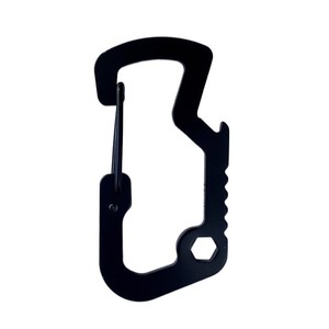 Mosquetón de Acero Inoxidable con Anillo en D, Herramienta Multiusos, Abrebotellas, Llavero, Llave Inglesa Portátil para Defensa Personal al Aire Libre - Product Image 4