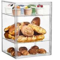 Armoire de rangement empilable en plastique, boîte transparente anti-poussière pour articles de bureau et décoration intérieure