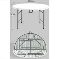 Table pliante portable ZDZ-11, robuste, en HDPE, design contemporain, mobilier d'extérieur pour banquet, mariage, fête, événement en plein air