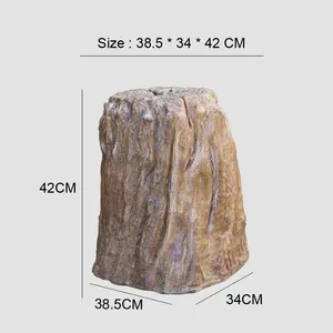 H42cm <span class=keywords><strong>LED</strong></span> Simulation <span class=keywords><strong>Pile</strong></span> En Bois Cour Parc Pelouse Éclairage Étanche Villa Paysage Parc D'attractions Décoratif Jardin AC - Product Image 5