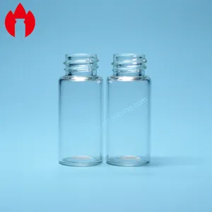 Kleine Glasflaschen fläschchen mit klarem Faden und Schrauben hals