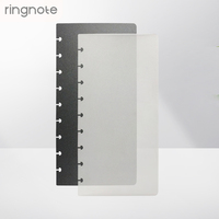 Lot de 50 couvertures de carnet RINGNOTE format slim, en plastique, avec trous pré-perforés, couverture rigide pour carnet à anneaux et agenda
