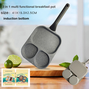 Khỏe mạnh không dính bữa ăn sáng trứng chiên Pan vuông nhôm breef bít tết Chảo không dính 3 trong 1 Fry Pan cảm ứng nồi saute Pan - Product Image 2
