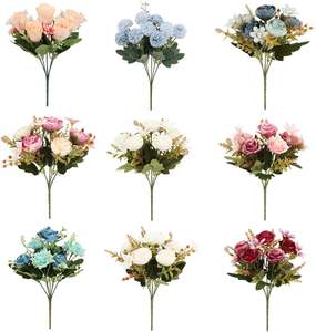 Fleurs Artificielles en Gros pour Décoration de Mariage : Bouquet de Roses Artificielles en Soie, Fleurs en Soie Épanouies - Product Image 2