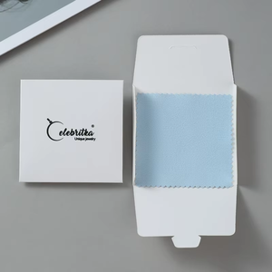 Lot de 100 lingettes rectangulaires en coton personnalisées avec logo, écologiques, réutilisables et douces pour le nettoyage de bijoux et de lunettes - Product Image 1