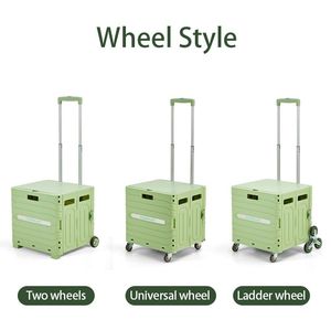 New Design 65L Ladder Wheel Universal Wheel Plastic Folding <strong>Box</strong> <strong>Trolley</strong> Shopping Cart Foldable Supermarket <strong>Trolley</strong> - Product Image 6