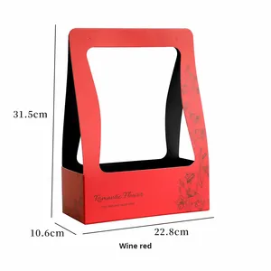 Caja de Regalo de Cartón Mate con Diseño de Lirio <span class=keywords><strong>del</strong></span> Valle para el Día de la Madre, con Lazo de Cinta y Tarjetas de Encaje - Caja Vacía para Flores Frescas - Product Image 6