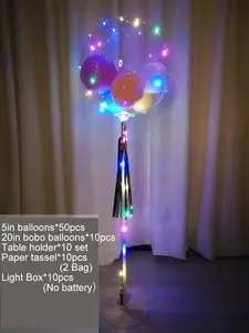 wholesale LED Bobo Balloons Kit light up led bubble balloon wedding birthday decoration set bobo balloon