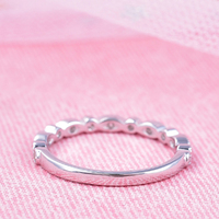Bague POLIVA en argent sterling 925 plaqué or blanc, bijou de mode pour femme, modèle couple éternité, best-seller