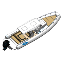 Hedia 2026 Nouveau Bateau pneumatique à coque en aluminium à V profond RIB1050 de 35 pieds à haute performance avec tube en carbone Orca et cabine