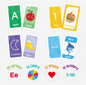 Unisex Criança Flash <span class=keywords><strong>Card</strong></span> Set 58pcs Vibrante Picture Cards Pack Inclui Números Mestres ABC Letras Papel Pré-escolar EN71 - Product Image 5