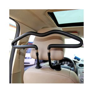 Porte-manteau universel en cuir et acier inoxydable pour appuie-tête de siège arrière de voiture, pour veste en tissu - Product Image 1