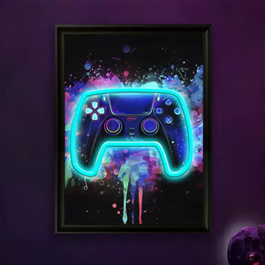 <b>Gamepad</b> LED picture frame neon indoor hanging wall decoration luminous hanging painting USB powered dimmable ambient light 5V - Product Image 1