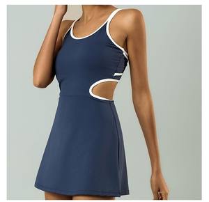 定制女士高尔夫服装镂空背网球裙带短裤加垫瑜伽服夏季健身服 - Product Image 2