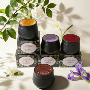 Vela Aromática de Soya LANJO en Lata de Metal, con Flores Secas Naturales de Lavanda, Aroma Curativo, Ecológica, Decoración para el Hogar, Regalo para Fiestas y Pascua - Product Image 4