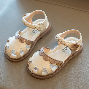 Sandales d'été à semelle souple pour tout-petits, style princesse, avec fleurs personnalisées, antidérapantes, pour les premiers pas des bébés - Product Image 1