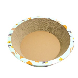 Cartoon Corrugated Cardboard Cat Bed Bowl <b>Scratch</b> <b>Pad</b> Round Pet Bed For Cats Wear Resistant <b>Scratch</b> Resistant - Product Image 5