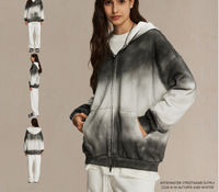 Sweat à capuche pour homme, style rétro vieilli, délavé, coupe oversize ample et légère