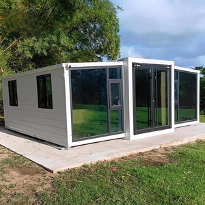 鉄骨構造フレームモバイルポータブル20ft 40ft 3 4 5ベッドルーム拡張可能コンテナハウス折りたたみ式プレハブ小型ホームガラスカーテン - Product Image 4